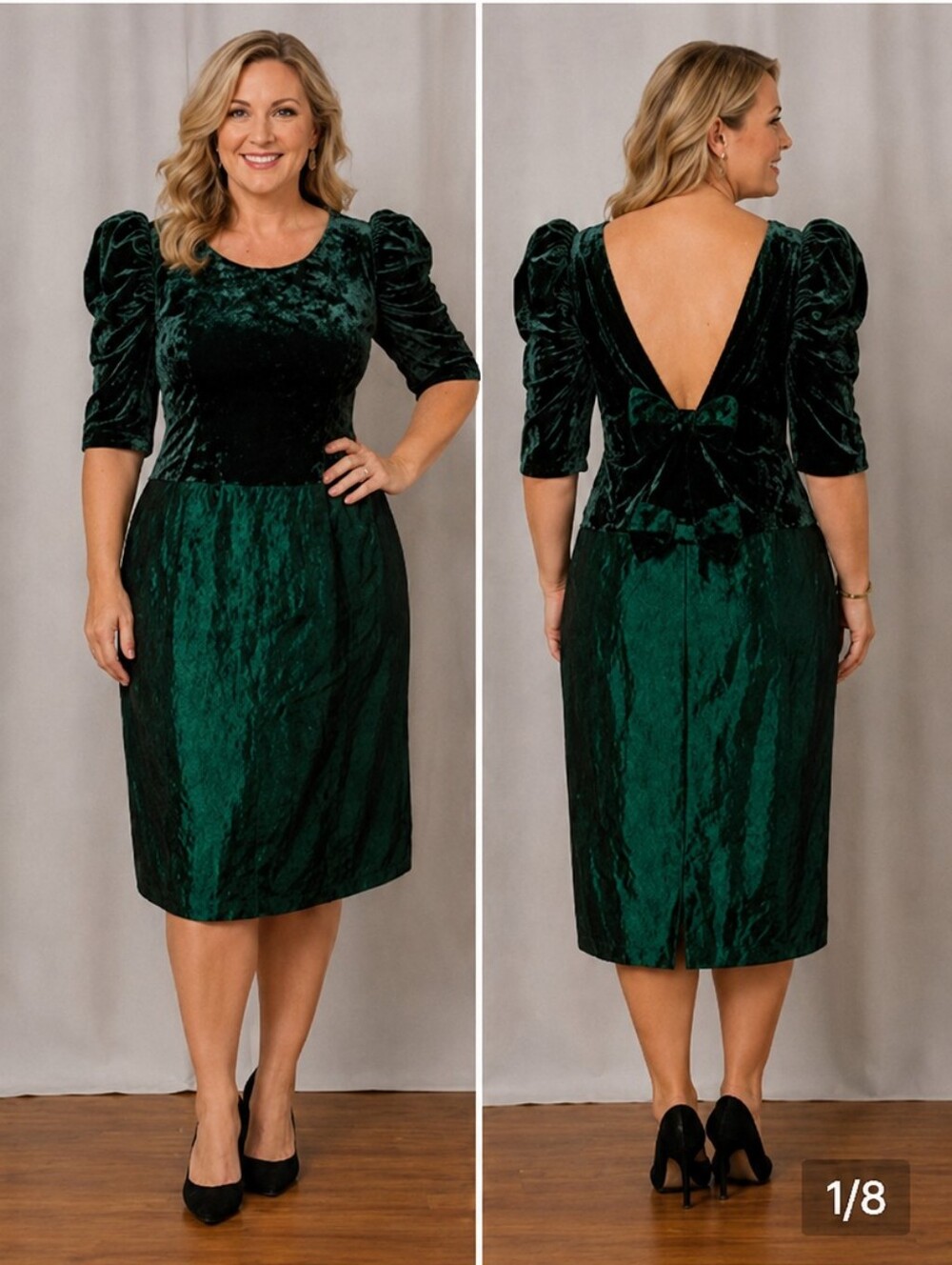 🫛Vintage 80s/90s bridesmaid or formal party dress emerald green Size 12